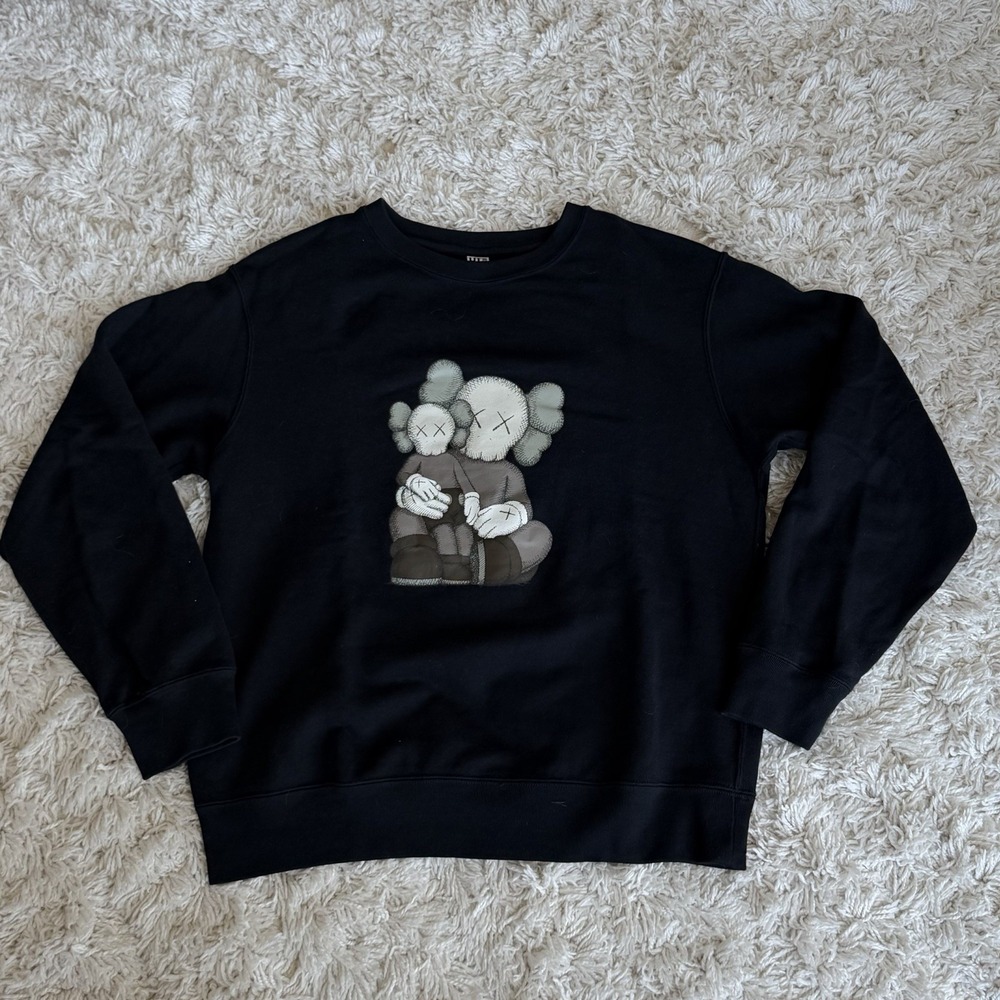 Uniqlo X Kaws Kids Unisex Collab Father & Son Graphic Sweatshirt Black Sz 13